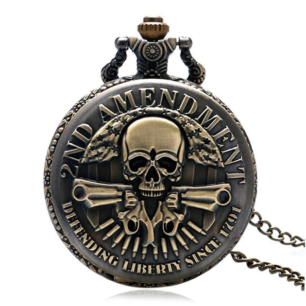 Guns Design "2ND AMENDMENT" Pocket Watch - Indigo-Temple