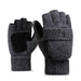 2 in1 Smart  Fingerless Gloves With Attached Mittens - Indigo-Temple