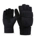 2 in1 Smart  Fingerless Gloves With Attached Mittens - Indigo-Temple
