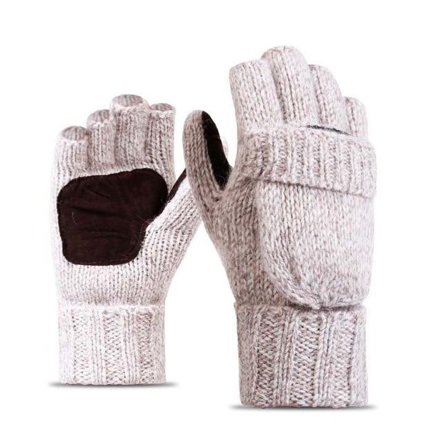 2 in1 Smart  Fingerless Gloves With Attached Mittens - Indigo-Temple