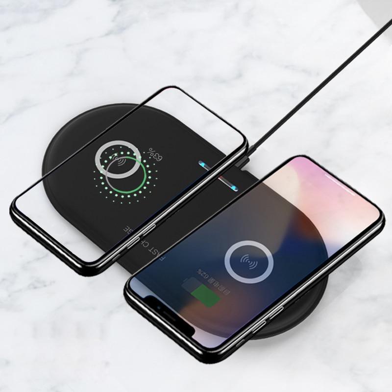Dual-Coil Qi Wireless Quick-Charge Pad - Indigo-Temple