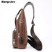 Single-Strap Leather Sling Bag with USB Port - Indigo-Temple