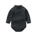 100% cotton Baby Bodysuit With long Sleevs And Turtle Neck - Indigo-Temple