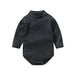 100% cotton Baby Bodysuit With long Sleevs And Turtle Neck - Indigo-Temple