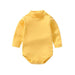 100% cotton Baby Bodysuit With long Sleevs And Turtle Neck - Indigo-Temple