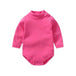 100% cotton Baby Bodysuit With long Sleevs And Turtle Neck - Indigo-Temple