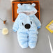 Winter Warm Teddy Bear Style Baby Romper - Indigo-Temple