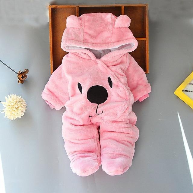 Winter Warm Teddy Bear Style Baby Romper - Indigo-Temple