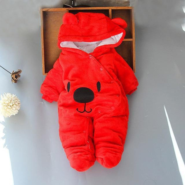Winter Warm Teddy Bear Style Baby Romper - Indigo-Temple