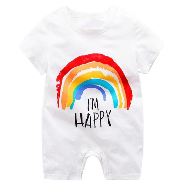 Adorable Short Sleeved Baby Bodysuit With A Cartoon Print - Indigo-Temple