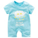 Adorable Short Sleeved Baby Bodysuit With A Cartoon Print - Indigo-Temple