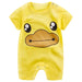 Adorable Short Sleeved Baby Bodysuit With A Cartoon Print - Indigo-Temple
