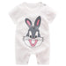 Adorable Short Sleeved Baby Bodysuit With A Cartoon Print - Indigo-Temple