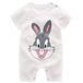 Adorable Short Sleeved Baby Bodysuit With A Cartoon Print - Indigo-Temple