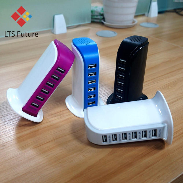 MegaDock - 6 Port USB Fast Charging Station - Indigo-Temple