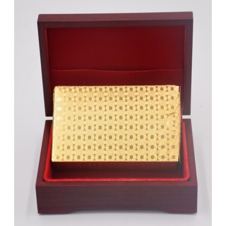 24K  Gold Foil Plated Cards With a Wooden Box - Indigo-Temple