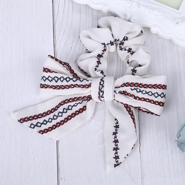 AWAYTR™ Stylish Elastic Hair-Bow Scrunchy - Indigo-Temple