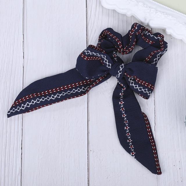 AWAYTR™ Stylish Elastic Hair-Bow Scrunchy - Indigo-Temple