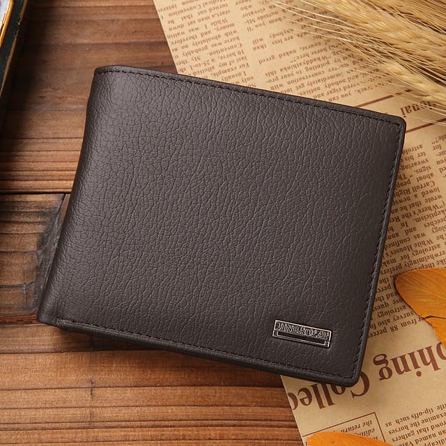 JINBAOLAI™ Genuine Leather Bi-Fold Wallet - Indigo-Temple