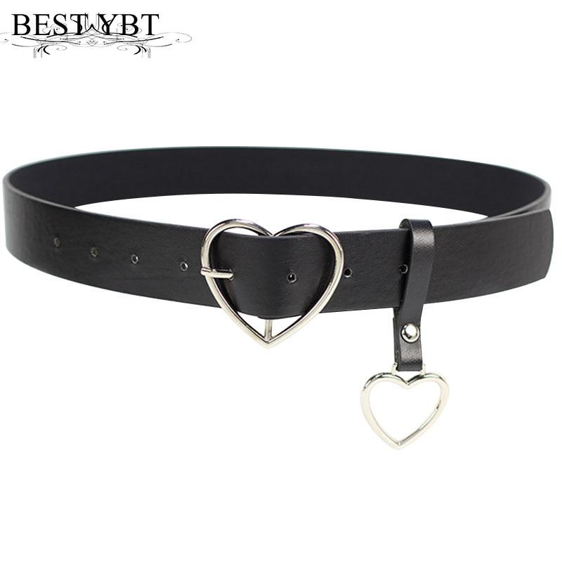Heart Pin Buckle Women's Fashion Belt - Indigo-Temple