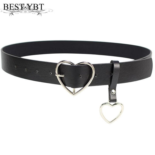 Heart Pin Buckle Women's Fashion Belt - Indigo-Temple