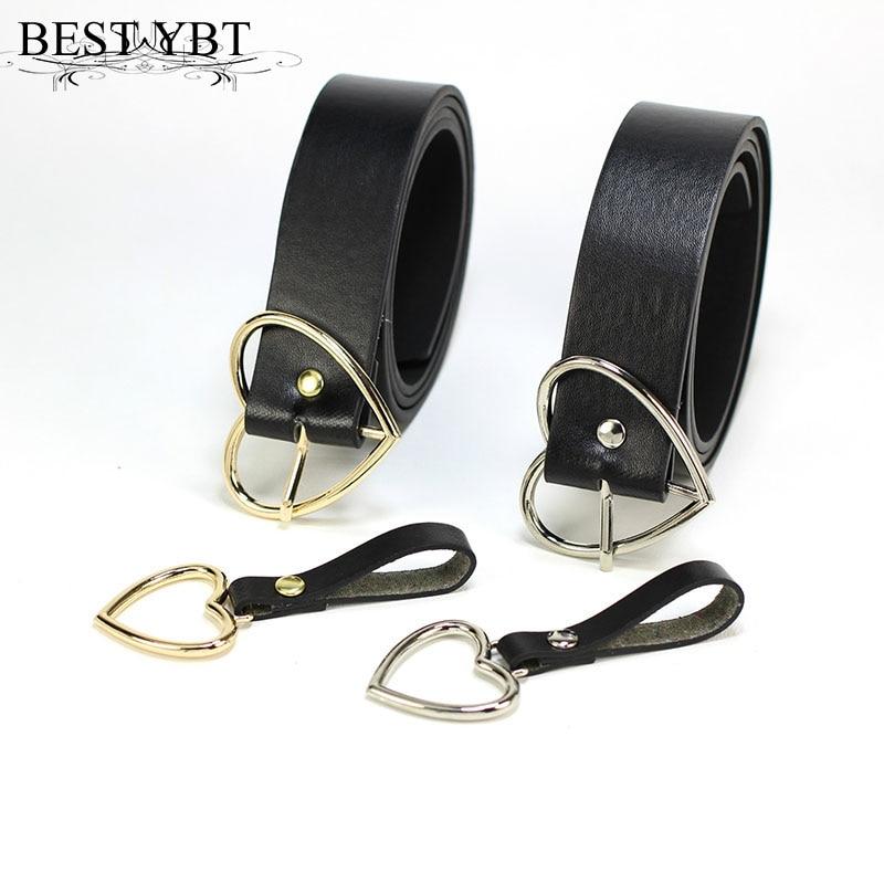 Heart Pin Buckle Women's Fashion Belt - Indigo-Temple