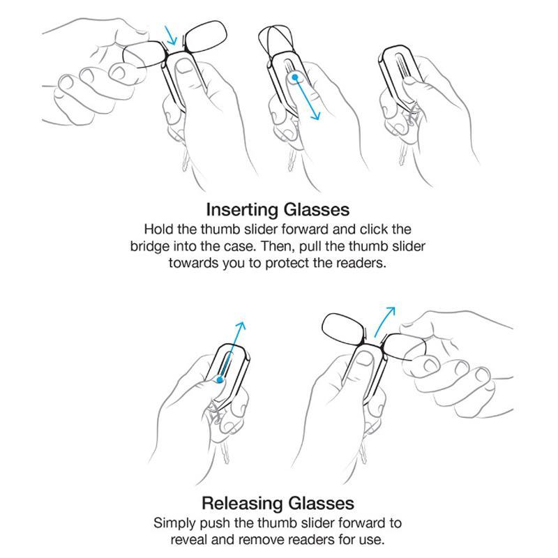 Flex-Grip Folding Glasses with Keychain Case - Indigo-Temple