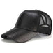 Glitter and Plain Women's Mesh Ponytail Cap - Indigo-Temple