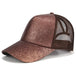 Glitter and Plain Women's Mesh Ponytail Cap - Indigo-Temple
