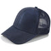 Glitter and Plain Women's Mesh Ponytail Cap - Indigo-Temple