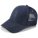 Glitter and Plain Women's Mesh Ponytail Cap - Indigo-Temple