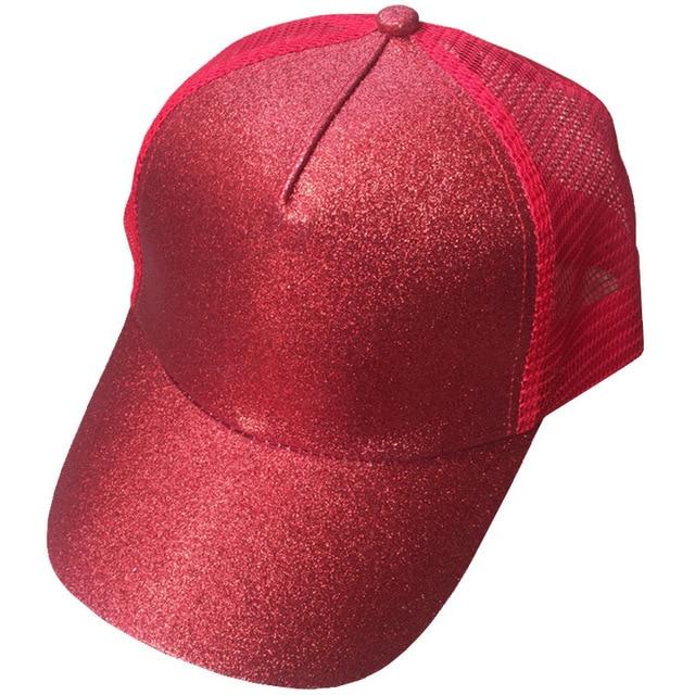 Glitter and Plain Women's Mesh Ponytail Cap - Indigo-Temple