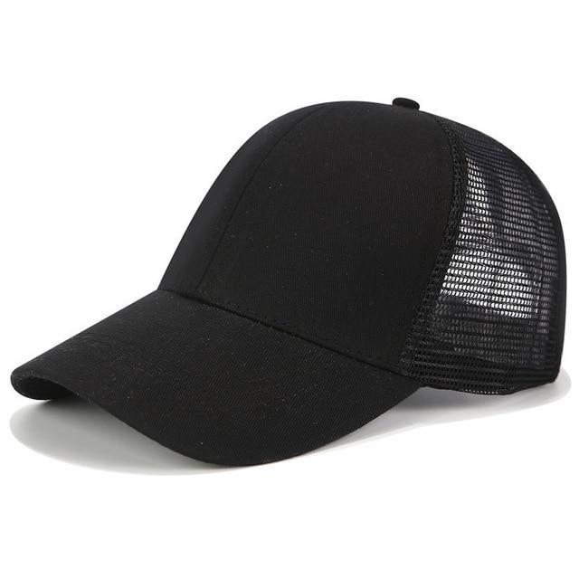 Glitter and Plain Women's Mesh Ponytail Cap - Indigo-Temple