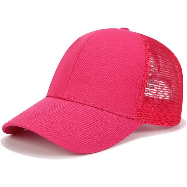 Glitter and Plain Women's Mesh Ponytail Cap - Indigo-Temple