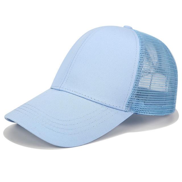Glitter and Plain Women's Mesh Ponytail Cap - Indigo-Temple
