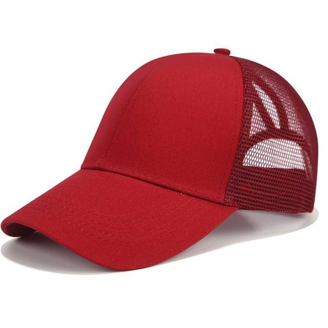 Glitter and Plain Women's Mesh Ponytail Cap - Indigo-Temple