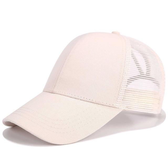 Glitter and Plain Women's Mesh Ponytail Cap - Indigo-Temple