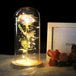 Beauty and the Beast LED Enchanted Rose in Glass Dome - Indigo-Temple