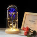 Beauty and the Beast LED Enchanted Rose in Glass Dome - Indigo-Temple