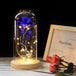 Beauty and the Beast LED Enchanted Rose in Glass Dome - Indigo-Temple