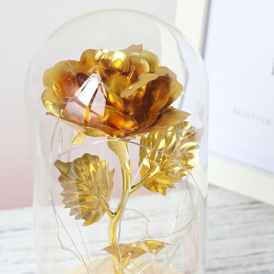 Beauty and the Beast LED Enchanted Rose in Glass Dome - Indigo-Temple