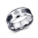 Engraved Symbol Carbon Fiber Blue-Glow Ring - Indigo-Temple