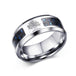 Engraved Symbol Carbon Fiber Blue-Glow Ring - Indigo-Temple