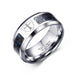 Engraved Symbol Carbon Fiber Blue-Glow Ring - Indigo-Temple