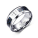 Engraved Symbol Carbon Fiber Blue-Glow Ring - Indigo-Temple