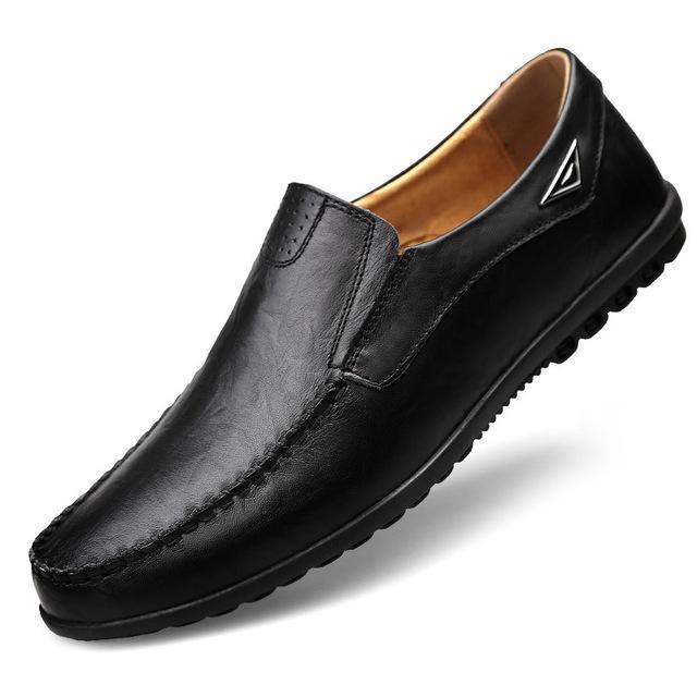Flexible Genuine Leather Anti-slip Oxford Style Men Shoes - Indigo-Temple
