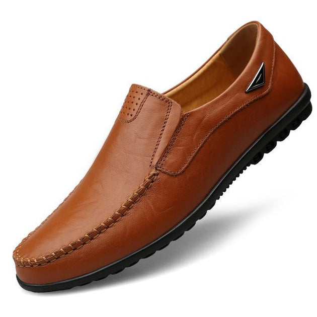 Flexible Genuine Leather Anti-slip Oxford Style Men Shoes - Indigo-Temple