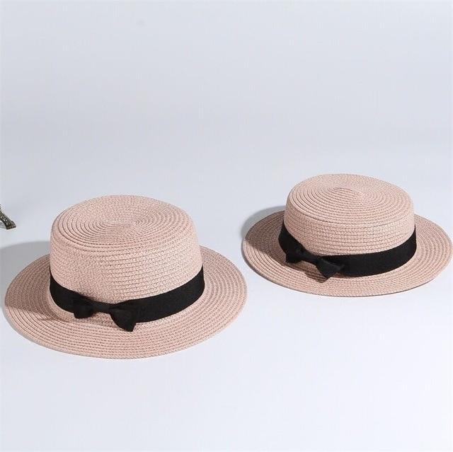 Women's Fashion Bow-Knot Straw Hat - Indigo-Temple