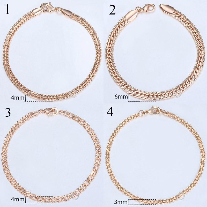 TrendsMax™ Rose Gold Unisex Chain-Link Bracelets - Indigo-Temple