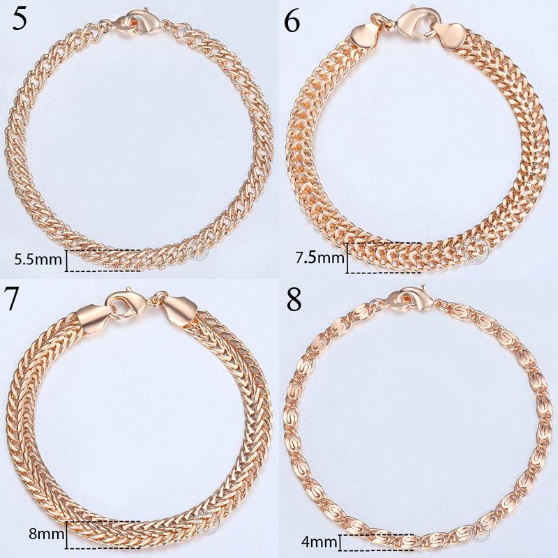 TrendsMax™ Rose Gold Unisex Chain-Link Bracelets - Indigo-Temple